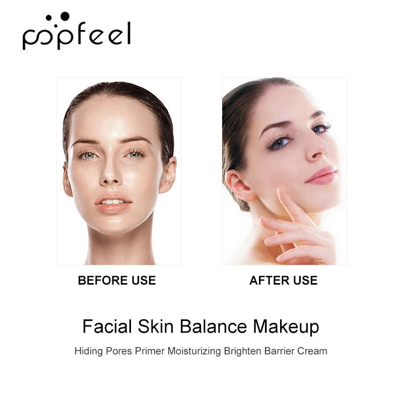 POPFEEL Silky Hydrating Color Brightening Primer - Long-Lasting Oil Control, Moisturizing Makeup Base for Flawless Application。
