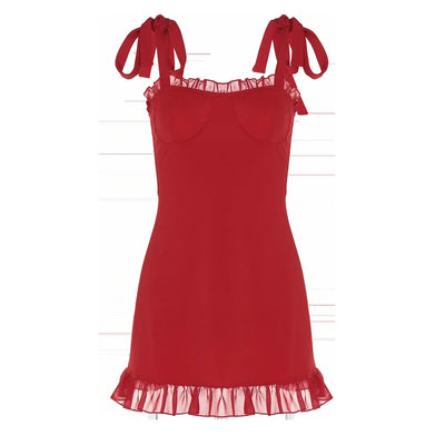 Women's Summer Dresses 2024 Sleeveless Sweetheart Neck Lace Up Mini Dress Ruffle Hem Floral Beach Dress Vacation Tank Top