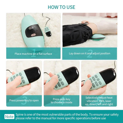 Electric Lumbar Traction Massager Adjustable Vibration Waist Massager Wa ist Spine Support Back Massage Machine Waist masajeador