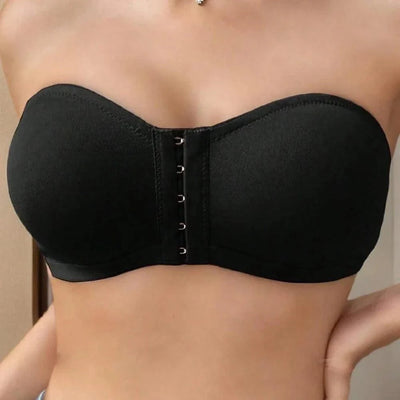 Women's Front Closure Strapless Bra Wireless Tube Bralette Seamless Invisible Bandeau Bras No Padding Daily Bra