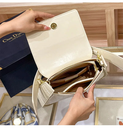 Classic Women's Handbag in Leather, Shoulder and Crossbody Bag Style, Luxury Elegant Design for Ladies By Famous Designer