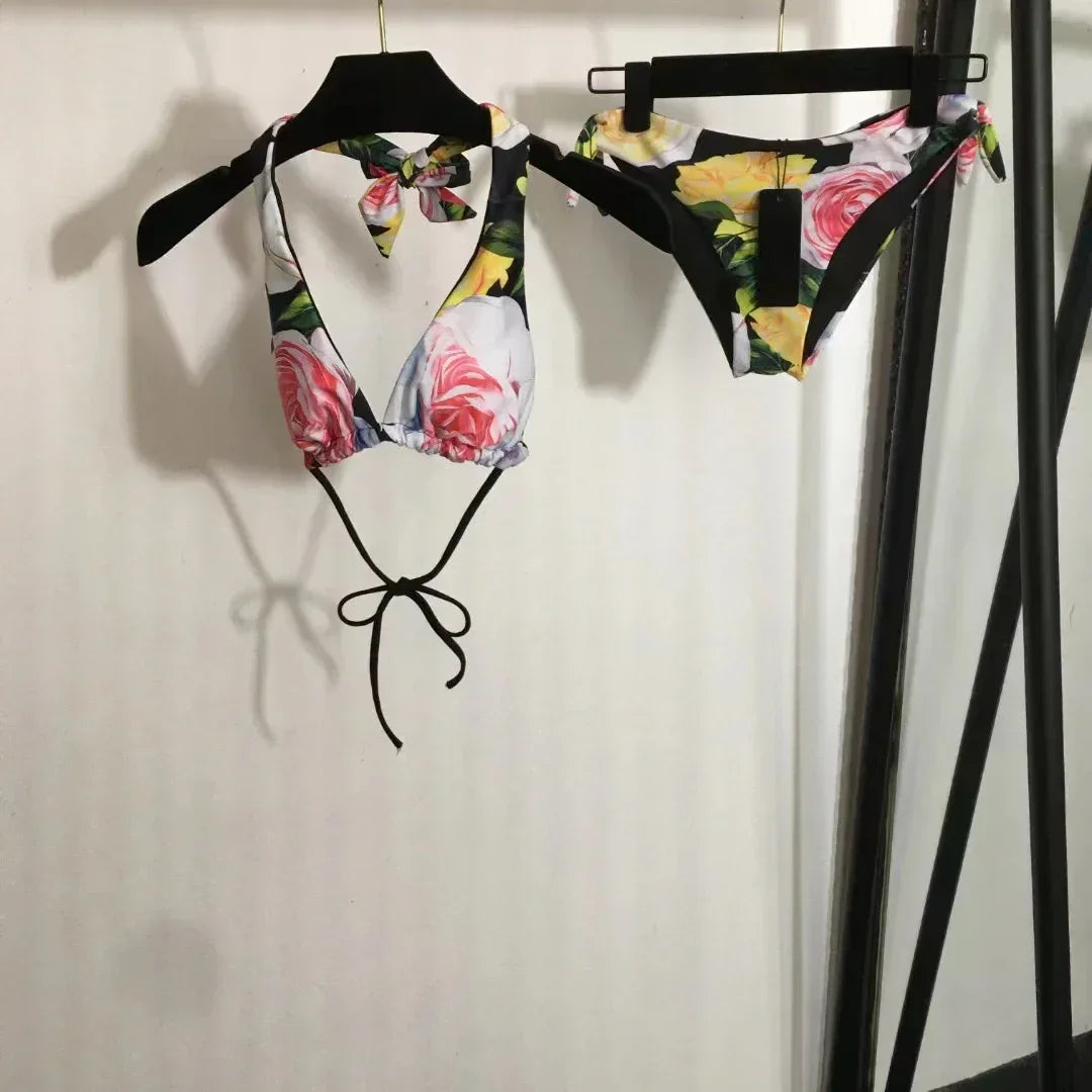 Luxury Design Women's One-piece Swimsuits Classic Hollow Swimwear Designer Brand Beach Sexy Bikini Sets