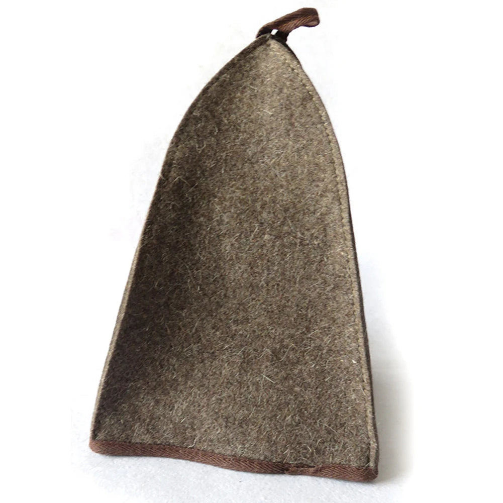 Sauna Felt Hats Sauna Bathwool Hat 34*26*0.3CM Banya Room Vaporarium Hats Brown Hat Sauna Hat Adjustable Strap