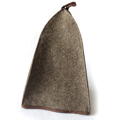 Sauna Felt Hats Sauna Bathwool Hat 34*26*0.3CM Banya Room Vaporarium Hats Brown Hat Sauna Hat Adjustable Strap