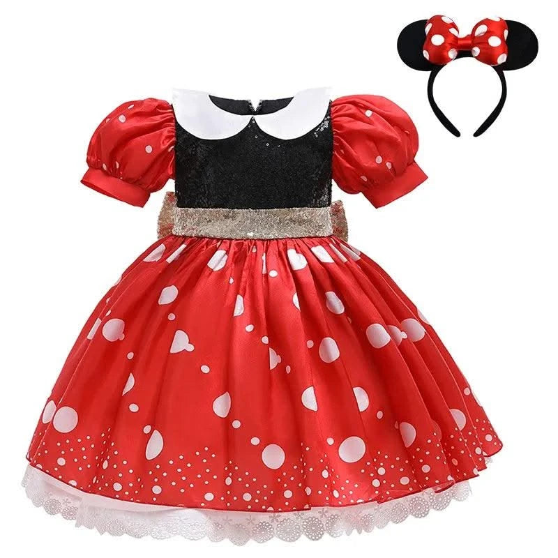 Girls Party Dresses Children Summer Clothes Kids Minni Mouse Polka Dot Dress Girls Birthday Party Children's Day Costume