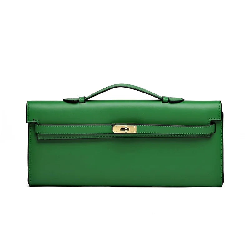 Elegant Classic Leather Handbag For Ladies - With Inner Compartments High Quality By Famous Designer Brand