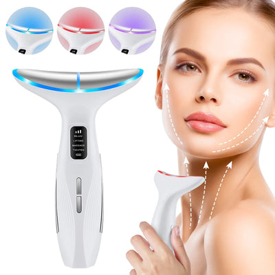 Neck Face Beauty Device 3 Modes Vibration Facial Massage for Neck Home Use Beauty Device Skin Tighten Face Lifting Machine