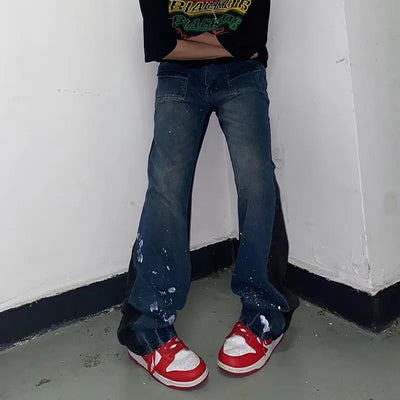 2023 Kanye Y2K Streetwear Baggy Ripped Jeans Pants Men Designer Clothes Washed Blue Straight Hip Hop Denim Trousers Ropa Hombre