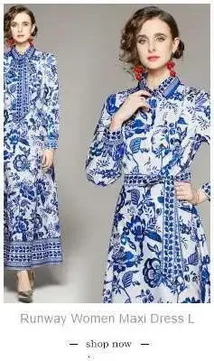 Women Maxi Chiffon Dress Summer Bohemian Rabbits Flower Porcelain Print Clothing Floor Length Flare Sleeve Long Vestidos