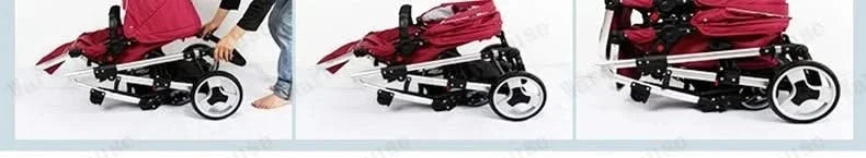 Twin Baby Stroller  Foldable, Two-way  Multifunctional Twin Baby Stroller,High View Baby Stroller Adjustable Armrests