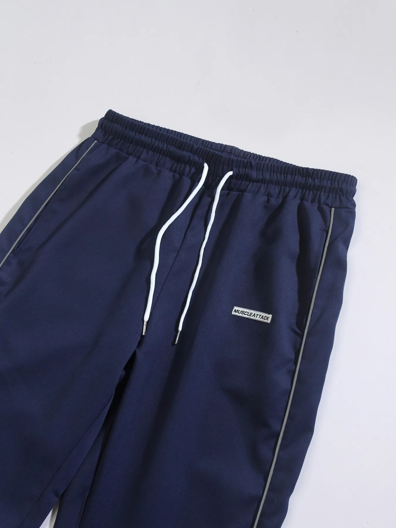 Men's New Woven Trousers High Street Trend Retro Casual Cuff Long Pants