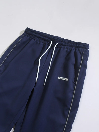 Men's New Woven Trousers High Street Trend Retro Casual Cuff Long Pants