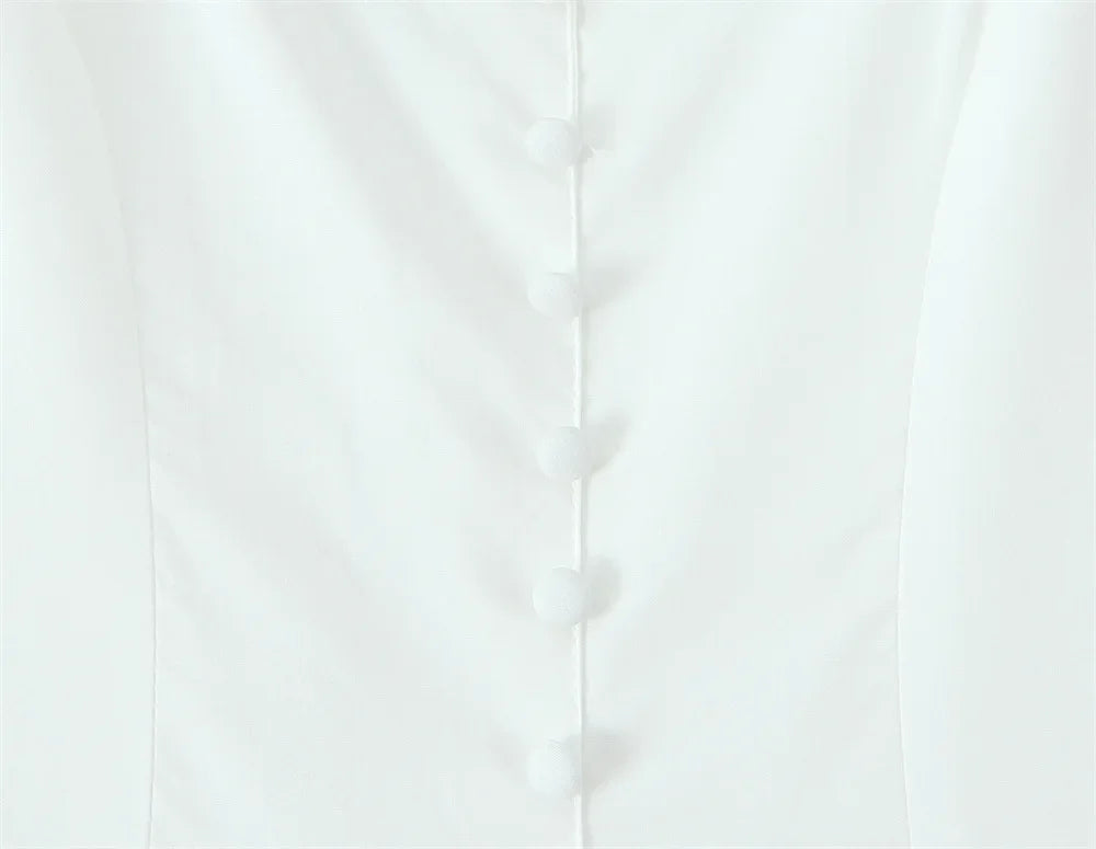 Women's Dress 2025 New Fashion Summer  White Bow Midi Dresses for Women Elegant Chic Ladies Dress