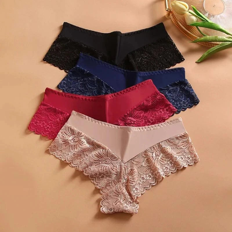 3 Pieces Women's Boxers Sexy Lace Seamless Female Underwear Perpective Panties for Women Boyshorts Fashion Boxer Briefs Lingerie