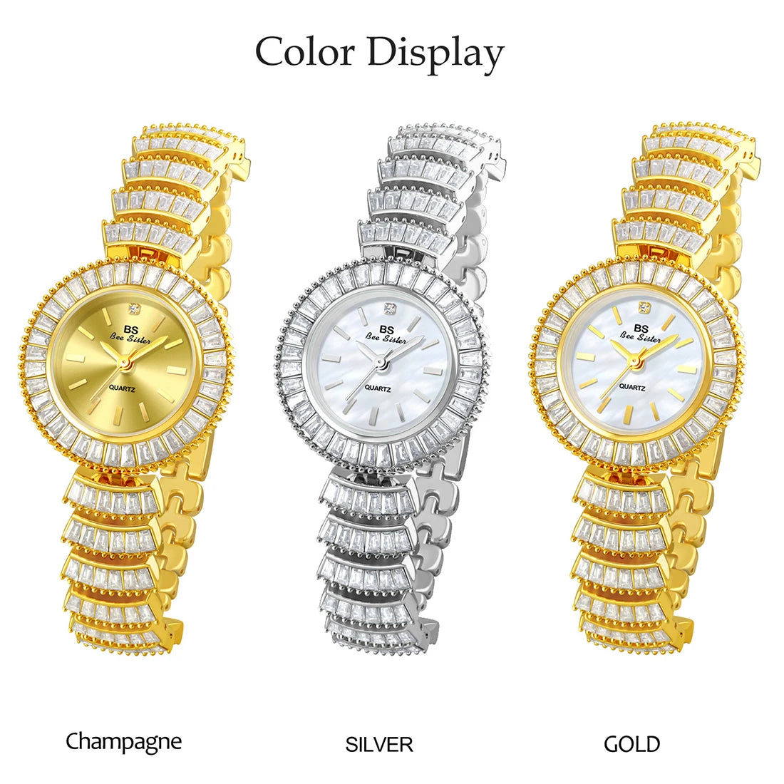 High-end Luxury Woman Watch Full Diamond Gold Silver Bracelet Women Fashion Quartz Wristwatches Ladies Rhinestone Clock