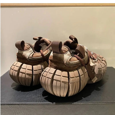 Chunky Sneakers for Women Fashion Platform White Leather Casual Dad Shoes Comfortable Wedge Walking Sport Sneakers