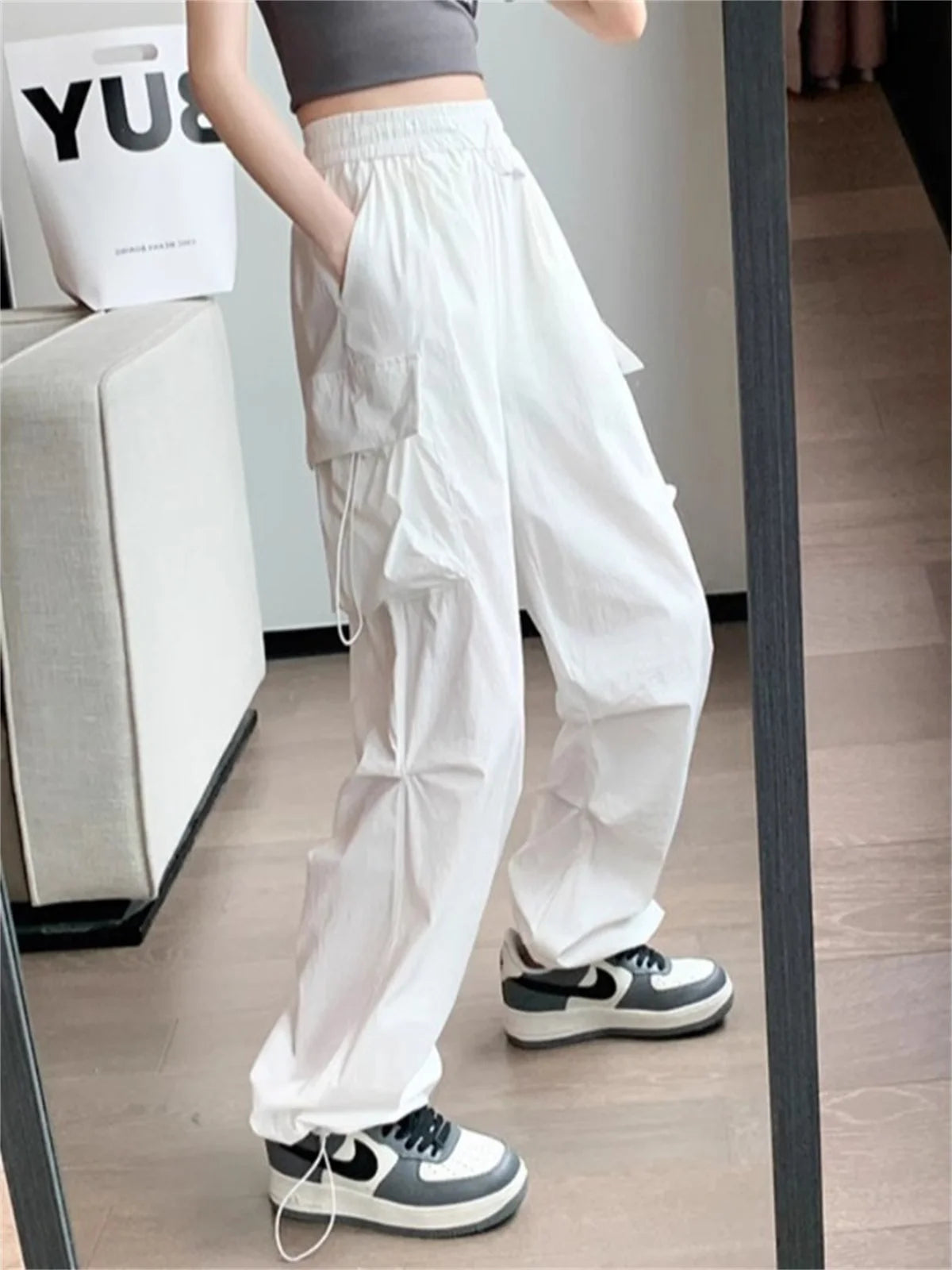 Pockets Cargo Pants Women Outdoors High Waist Cool Outwear Baggy Tactical Trouser Fashion Hip Hop Joggers Trousers Female Pants