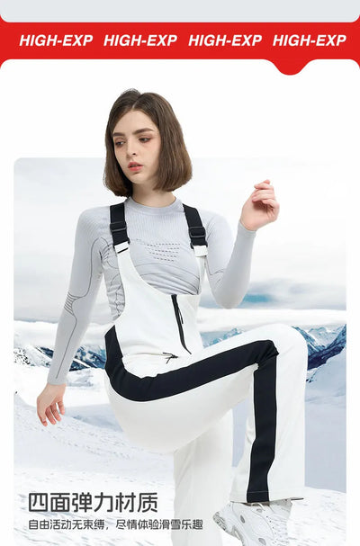 HIGH EXPERIENCE Ski Pants for Women Waterproof Camping Hiking Outdoor Thick Warm Skiing Snowboarding Winter Ski overalls