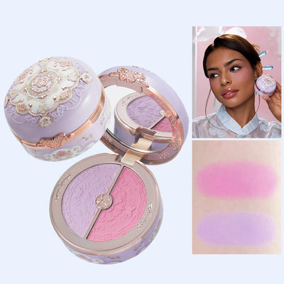 Flower Knows Butterfly Cloud Blush Duo Waterproof Long Lasting High Pigment Highlighting Powder Natural Glow Vegan Makeup