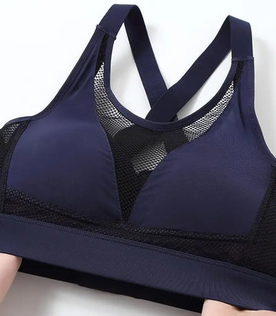 Breathable Women's High Impact Wireless Sports Bra Full Coverage Active Racer-back Workout Underwear Sportswear 36 38 40 C D E F