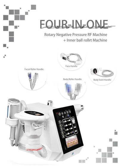 Portable Blood Circulation Face Lifting Weight Loss Body Slim Rotary Negative Pressure RF Inner Ball Roller V-Shaping Machine