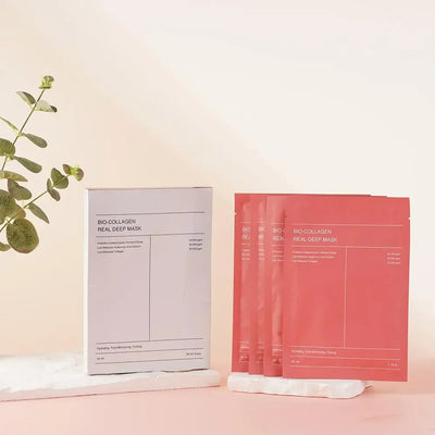 1Box /4PCs Bio Collagen Face Mask Shrink Pores Deep Hydrating Overnight Mask Moisturizing Refreshing Brightening Face Skin Care