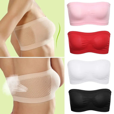 Breathable Strapless Bra for Women Summer Yoga Bustier Female Underwear Back Mesh Bralette Multicolour Lingerie Push Up Bras