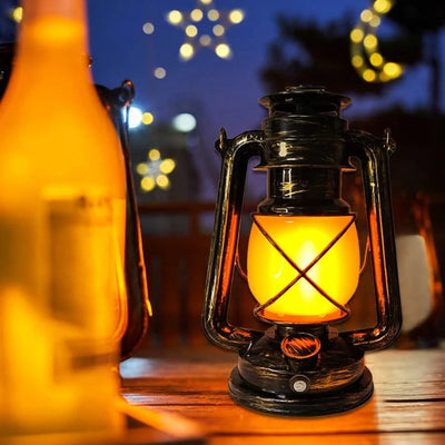 Retro Portable LED Night Light 3 Lighting Modes Horse Lantern Lamp Rechargeable Hanging Camping Lights for Travel Desktop Decor