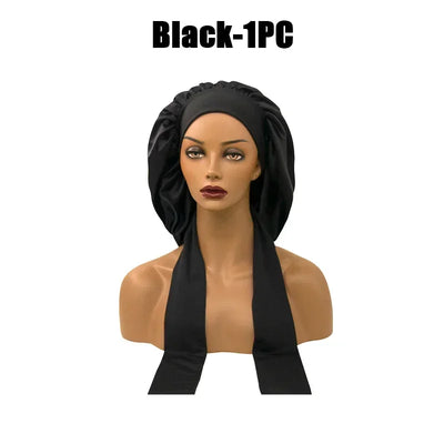 Satin Bonnet Silk Bonnet Adjustable Bonne For Sleeping Hair Bonnet With Tie Band Bonnets For Women Men