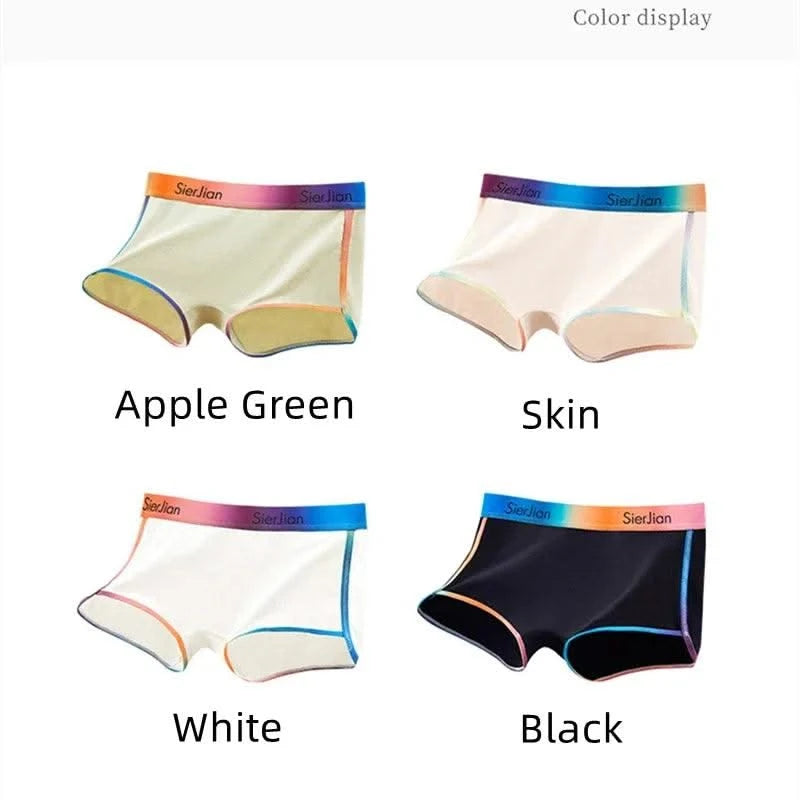 Women's Comfort Boxer Briefs Underwear Rainbow Waistband Panties Cotton Shorts Comfortable Underpants Sexy Intimates Lingerie