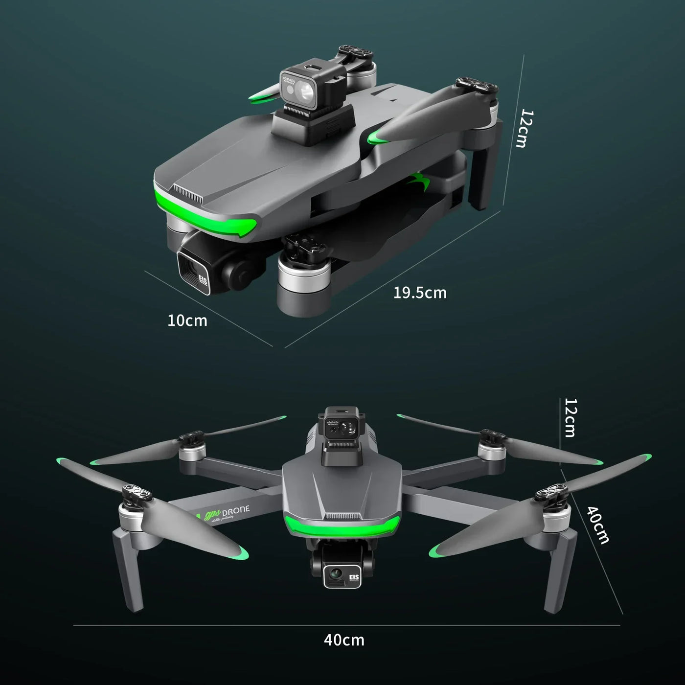 S155 GPS Drone Professional HD Camera 7.2-inch Touch Screen 3-Axis Gimbal EIS Relay Aircraft Laser Obstacle Avoidance Dron Toy