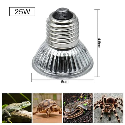 Pet Reptile Lamp 25/50/75W UVA+UVB 3.0 Pet Heat Lamp Bulb, Turtle Light Heating Lamp Amphibians Lizards Temperature Controller