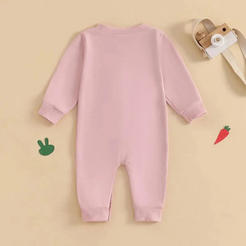 Rabbit  Embroidered Jumpsuit for Infants and Young Children  |Spring Easter | Long Crawling Clothes