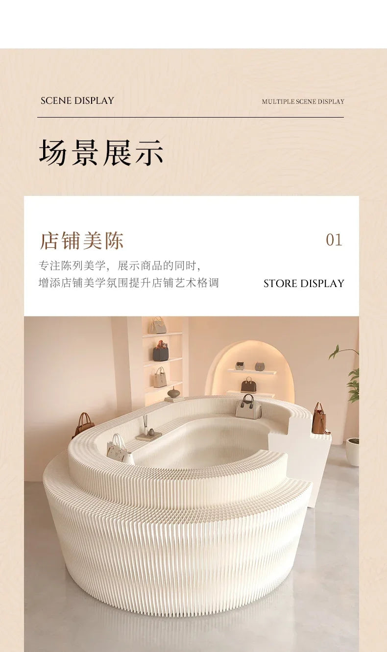 Booth Multi-layer Strip Display Stand Product Boutique Table Commercial Showcase Folding Exhibition Floor Display Rack