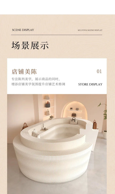 Booth Multi-layer Strip Display Stand Product Boutique Table Commercial Showcase Folding Exhibition Floor Display Rack