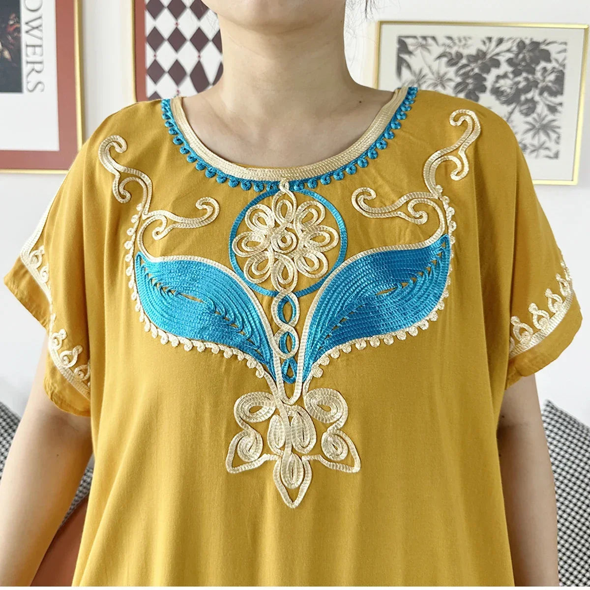 New Dubai Lady Party Summer Solid Cotton Dress with Scarfs African Dashiki Women Maxi Cotton Embroider Loose Vestidos