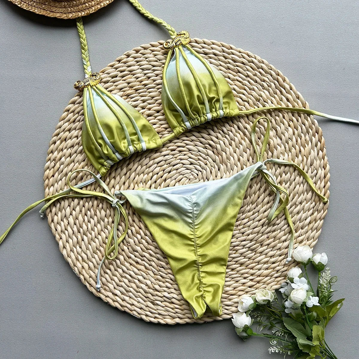 2025 New Bikini Sexy Tie Dye Split swimwear for woman Swimwear Women - Elanique