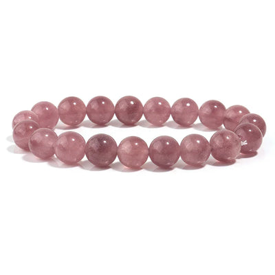 OAIITE Strawberry Crystal Quartz Bracelet Natural Stone Bead Bracelet Women Yoga Meditation Jewelry Beautiful Bracelet Gift