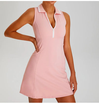 Women's Collar Sports Dress for Outdoor Golf Tennis Fitness Running Speed Dry Badminton - Quick-Drying Comfortable Active Wear