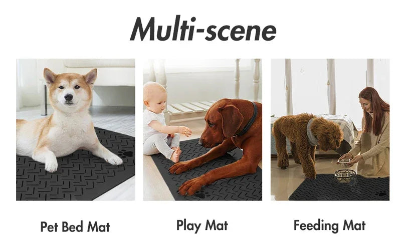 Pet Feeding Dropshipping Pet Placemat for Food and Water Bowl, with Waterproof Rubber Backing, Quick Dry Water Mat for Dog Cat