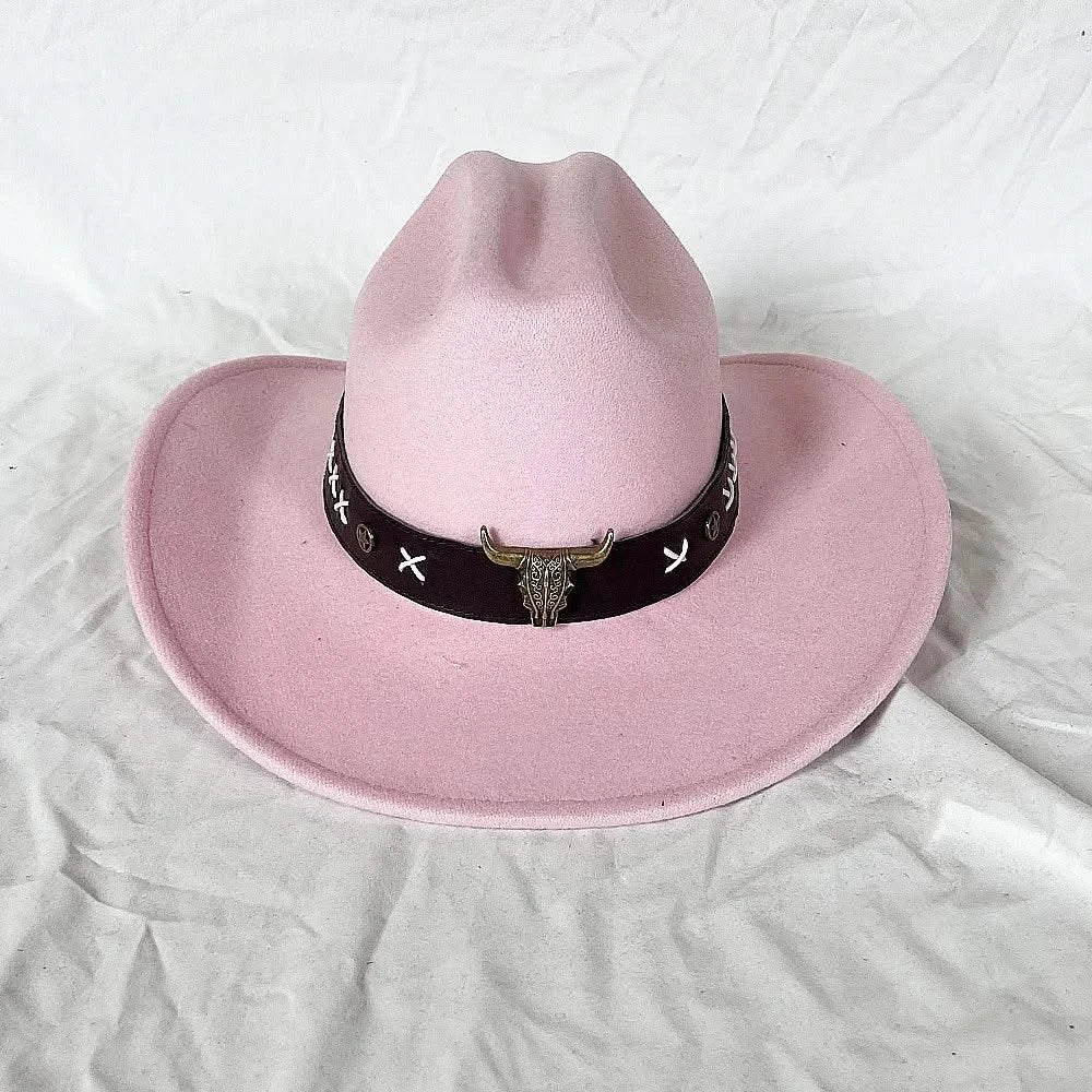 Men's Western Women's Cowboy Hat Army Green Men's Women's Cowboy Jazz Hat Wide Brim Felt Fedora Sombrero Hombre