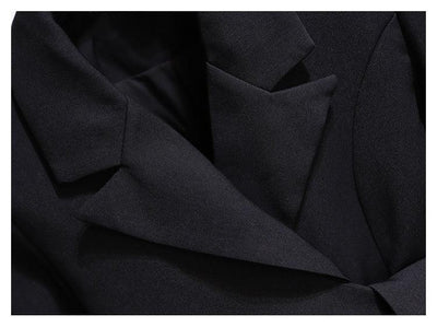 Blazer Women 2025 Spring New Fashion Women Clothing Suit Skirt Jacket Belt Waist Slim Suit Women Blazer Long Coat Black Blazers