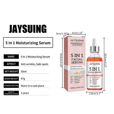 5 In 1 Moisturizing Facial Serum Moisturizing Lightening Lifting Firming Improve Rough Skin Hydrating Pore Shrinking Essence