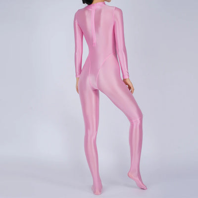 Sexy Womens Glossy Shiny Silky Tights Swimsuit Leggings Bodysuit Jumpsuit Ladies Elasticity Breathable Leotard Sleeping Romper