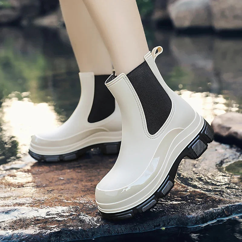 Women's Rain Boots with Flat Heels, Year-round Bestseller Are Casual Waterproof and Anti-slip High-quality EVA Outdoor Boots