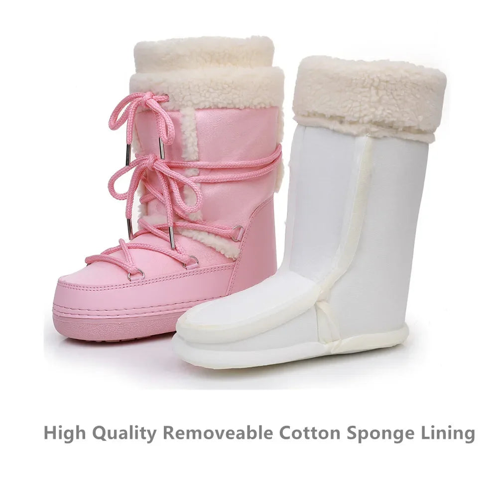 Snow Boots for Women Hairy Fuzzy Fluffy Furry Fur Boots 2025 Winter Boots for Women Waterprrof Pink Black White Fur Snow Boots
