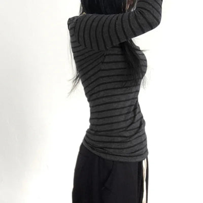 Sexy Slash Neck Knitted Smock Women Vintage Slim Thin Long Sleeve All-match Femme Clothing Aesthetic Streetwear Tops