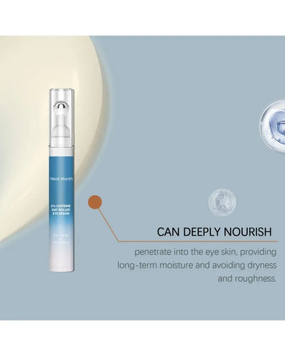 5% Caffeine Eye Serum Nourishing Moisture Under Eye Roller Cream 360° Massage Firming Serum For Dark Circles and Puffiness