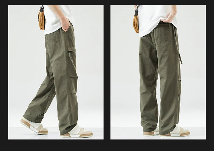Trousers Male Y2k American Casual Multi-bag Loose Straight Trousers Sport Men's Clothing Male Jeans Pants New in Pants Man Set