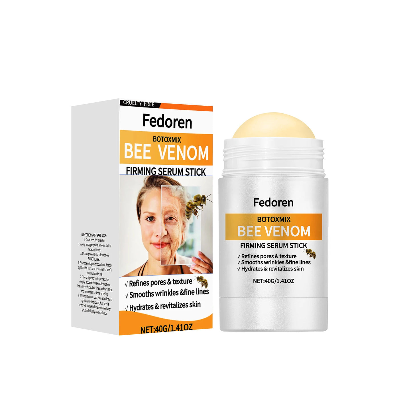 40g Bee Venom Firming Cream Stick Anti-Aging Face Serum Lifting Tightening Serum Skin Firming Cream Reduces Wrinkles Fine Lines